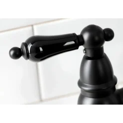 Kingston Brass KS727XPKLBS-P Duchess Bridge Kitchen Faucet with Brass Sprayer