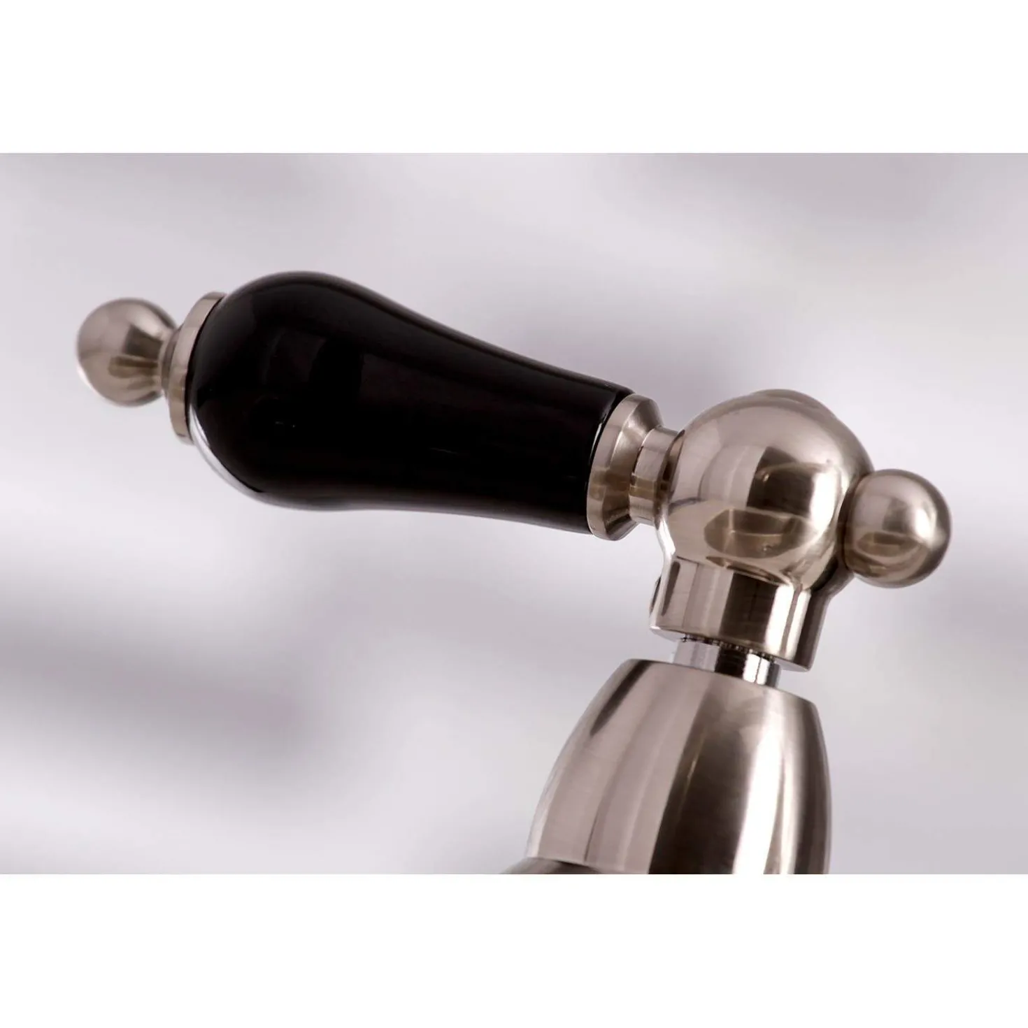 Kingston Brass KS727XPKLBS-P Duchess Bridge Kitchen Faucet with Brass Sprayer