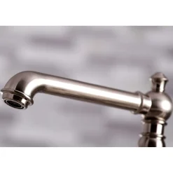 Kingston Brass KS727XPKLBS-P Duchess Bridge Kitchen Faucet with Brass Sprayer