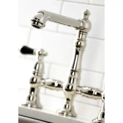Kingston Brass KS727XPKLBS-P Duchess Bridge Kitchen Faucet with Brass Sprayer