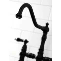 Kingston Brass KS327XPKLBS-P Duchess Bridge Kitchen Faucet with Brass Sprayer