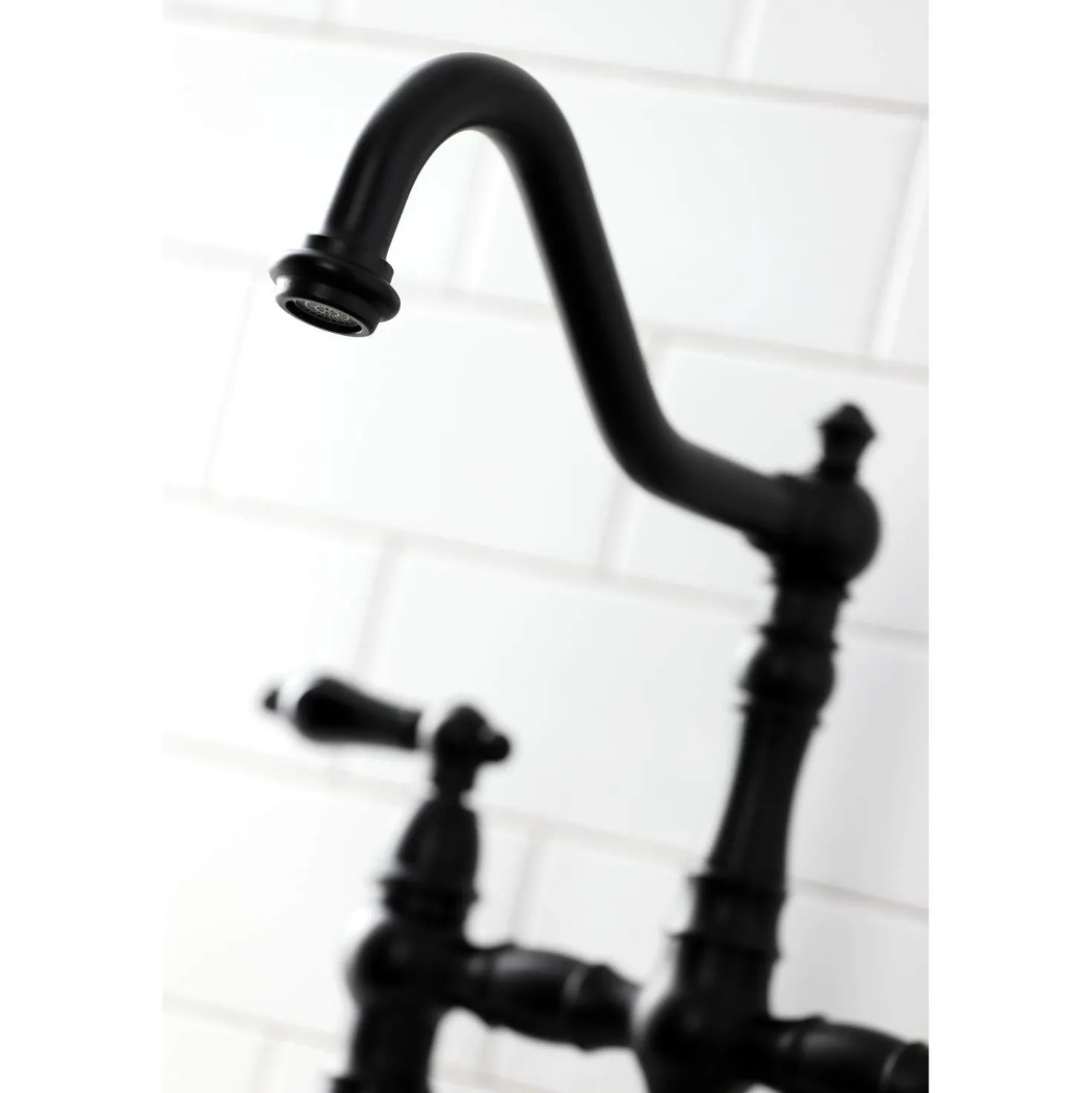 Kingston Brass KS327XPKLBS-P Duchess Bridge Kitchen Faucet with Brass Sprayer