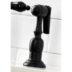 Kingston Brass KS327XPKLBS-P Duchess Bridge Kitchen Faucet with Brass Sprayer