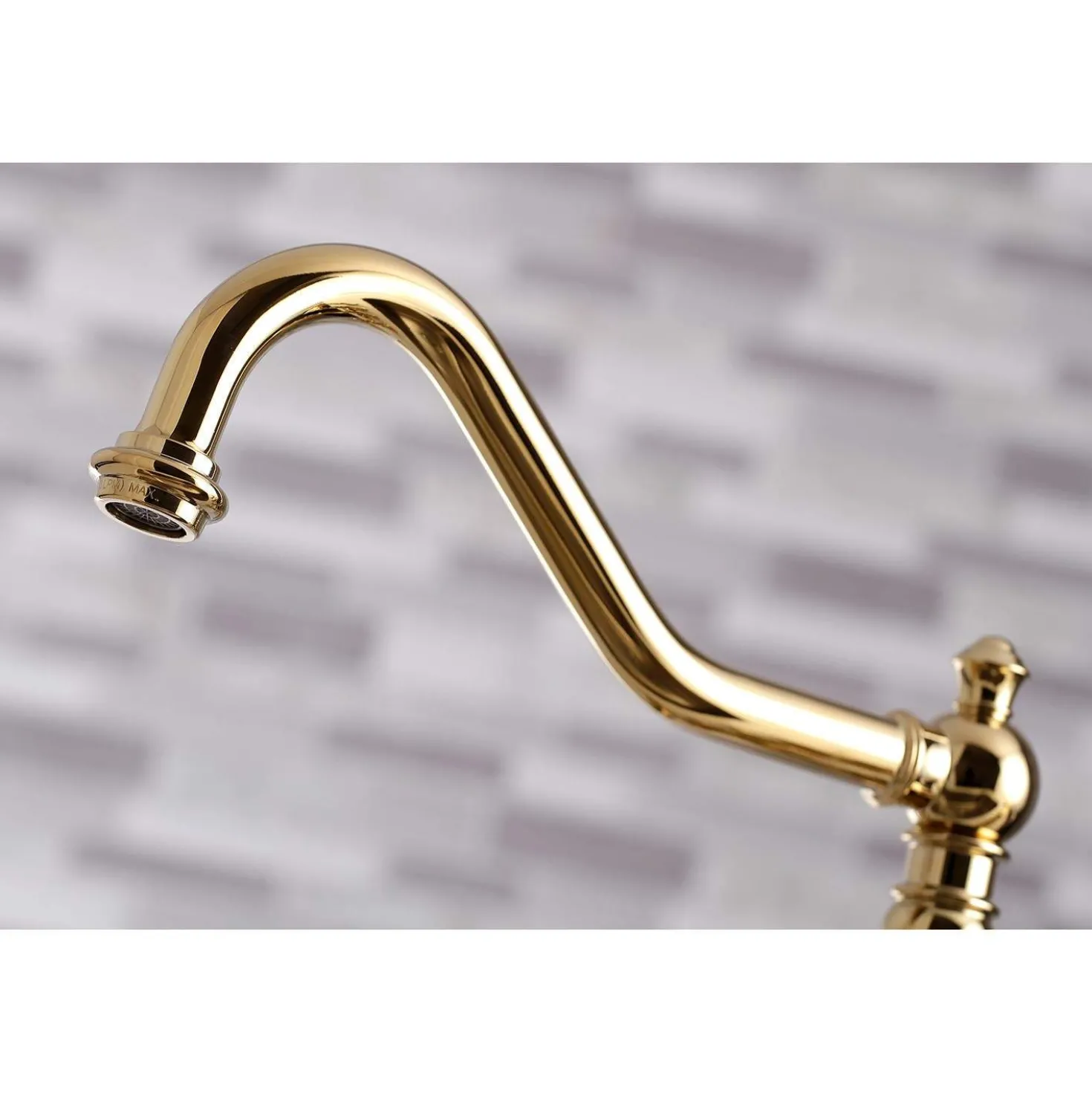 Kingston Brass KS327XPKLBS-P Duchess Bridge Kitchen Faucet with Brass Sprayer