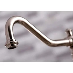 Kingston Brass KS327XPKLBS-P Duchess Bridge Kitchen Faucet with Brass Sprayer