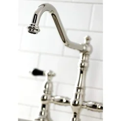 Kingston Brass KS327XPKLBS-P Duchess Bridge Kitchen Faucet with Brass Sprayer