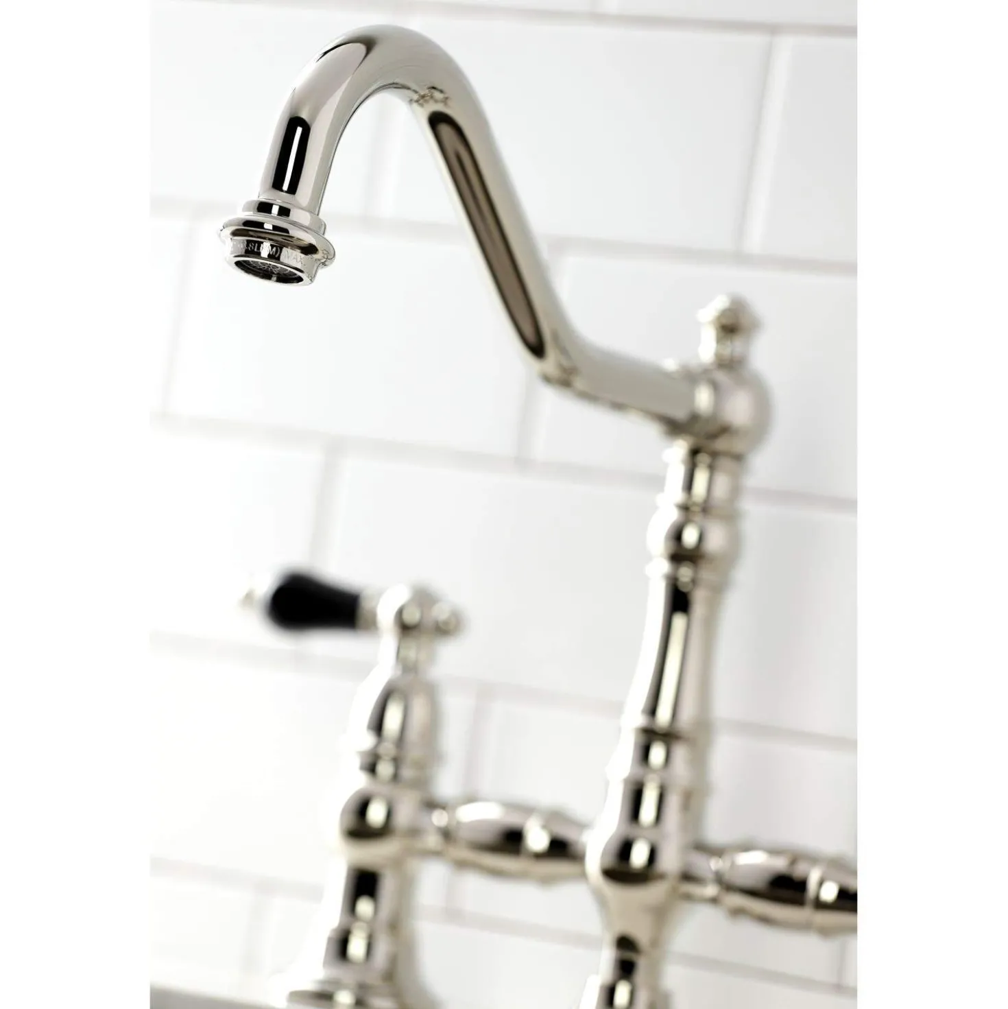 Kingston Brass KS327XPKLBS-P Duchess Bridge Kitchen Faucet with Brass Sprayer