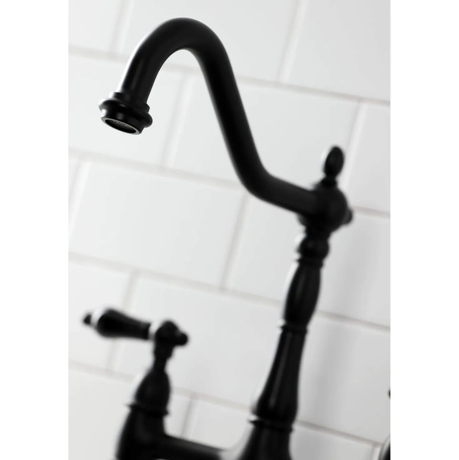 Kingston Brass KS127XPKLBS-P Duchess Bridge Kitchen Faucet with Brass Sprayer