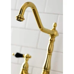 Kingston Brass KS127XPKLBS-P Duchess Bridge Kitchen Faucet with Brass Sprayer