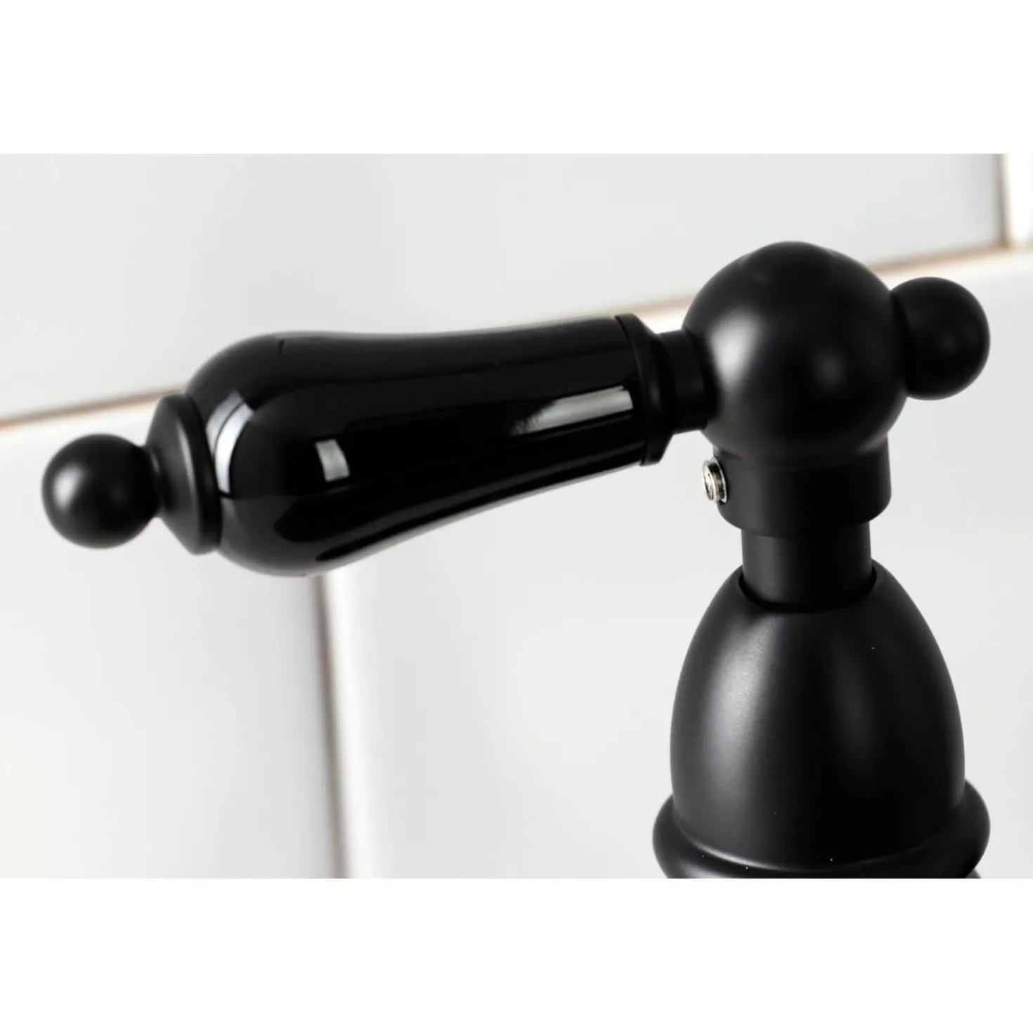 Kingston Brass KS127XPKLBS-P Duchess Bridge Kitchen Faucet with Brass Sprayer