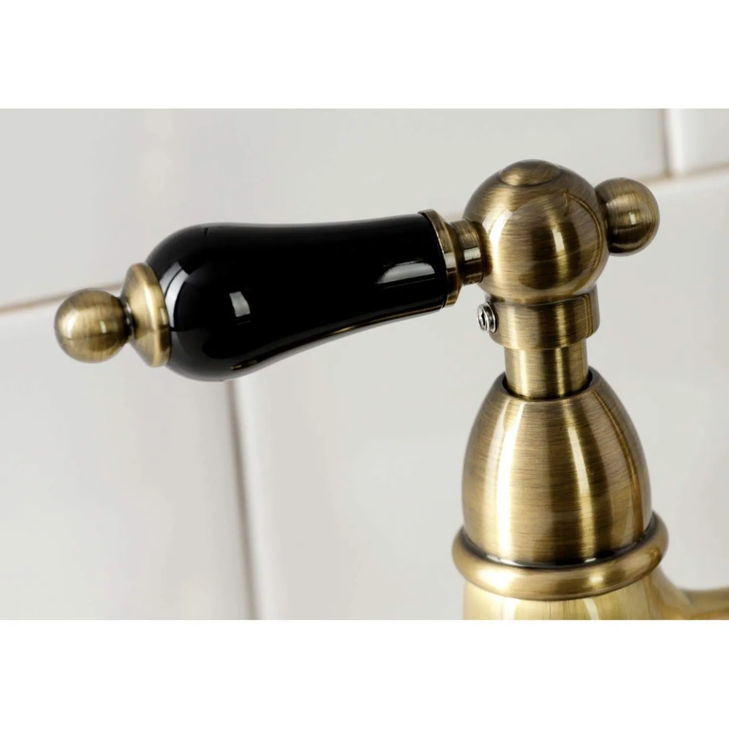 Kingston Brass KS127XPKLBS-P Duchess Bridge Kitchen Faucet with Brass Sprayer