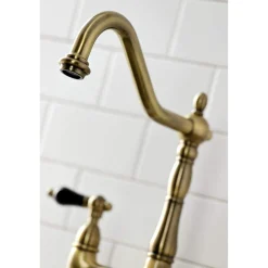 Kingston Brass KS127XPKLBS-P Duchess Bridge Kitchen Faucet with Brass Sprayer