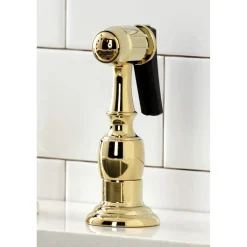 Kingston Brass KS279XPKLBS-P Duchess Widespread Kitchen Faucet with Brass Sprayer