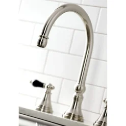 Kingston Brass KS279XPKLBS-P Duchess Widespread Kitchen Faucet with Brass Sprayer