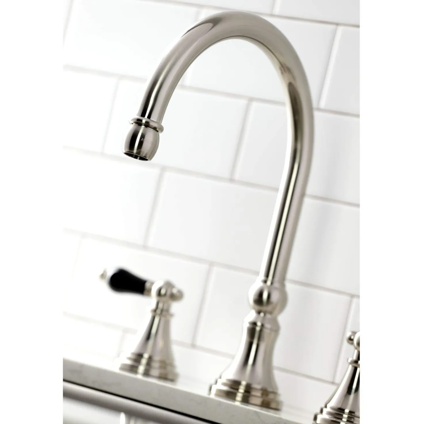 Kingston Brass KS279XPKLBS-P Duchess Widespread Kitchen Faucet with Brass Sprayer