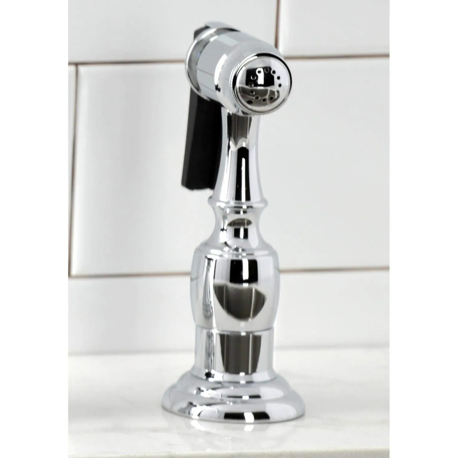 Kingston Brass KS279XPKLBS-P Duchess Widespread Kitchen Faucet with Brass Sprayer