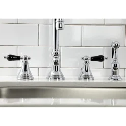 Kingston Brass KS279XPKLBS-P Duchess Widespread Kitchen Faucet with Brass Sprayer