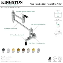 Kingston Brass KS310XPKL-P Duchess Wall Mount Pot Filler