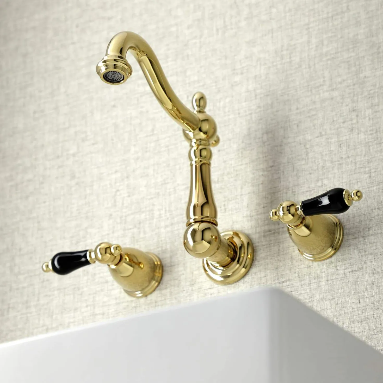 Kingston Brass KS125XPKL-P Duchess Two-Handle Wall Mount Bathroom Faucet
