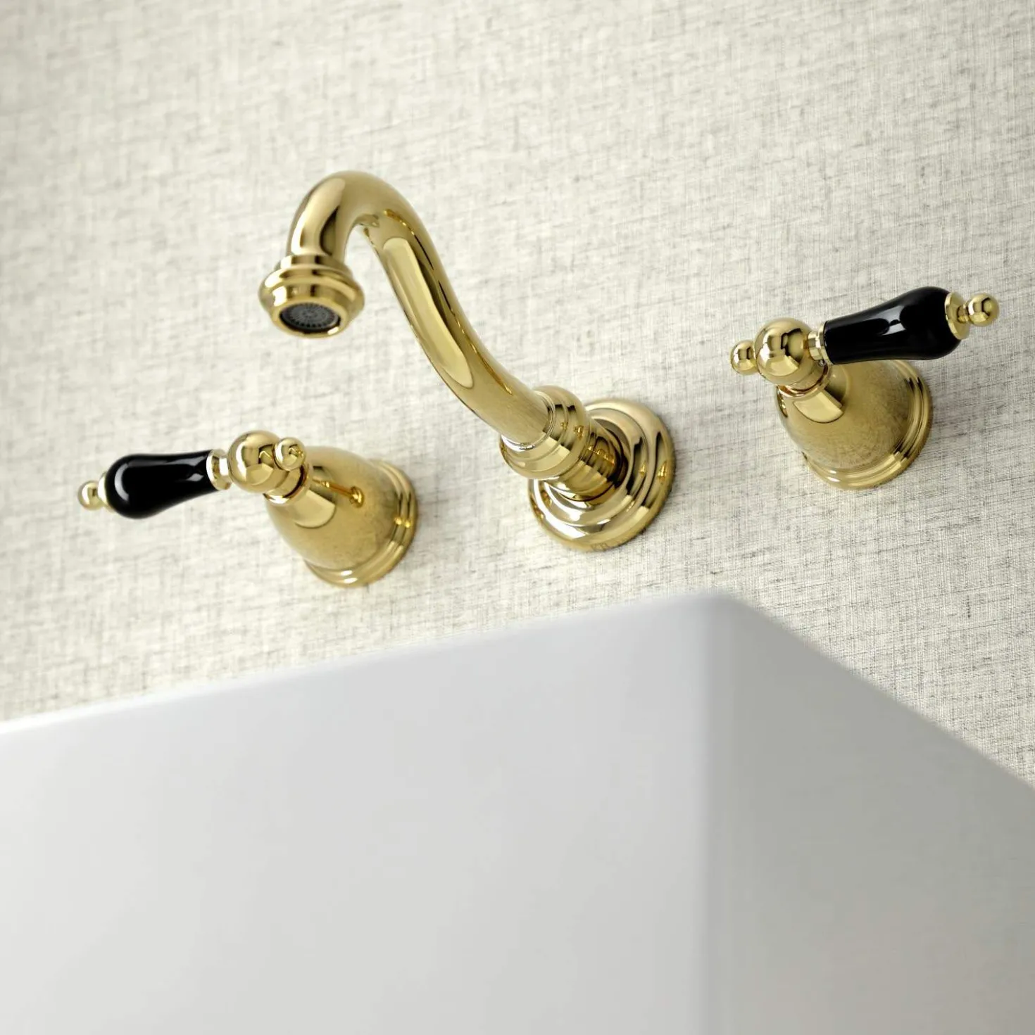 Kingston Brass KS312XPKL-P Duchess Two-Handle Wall Mount Bathroom Faucet