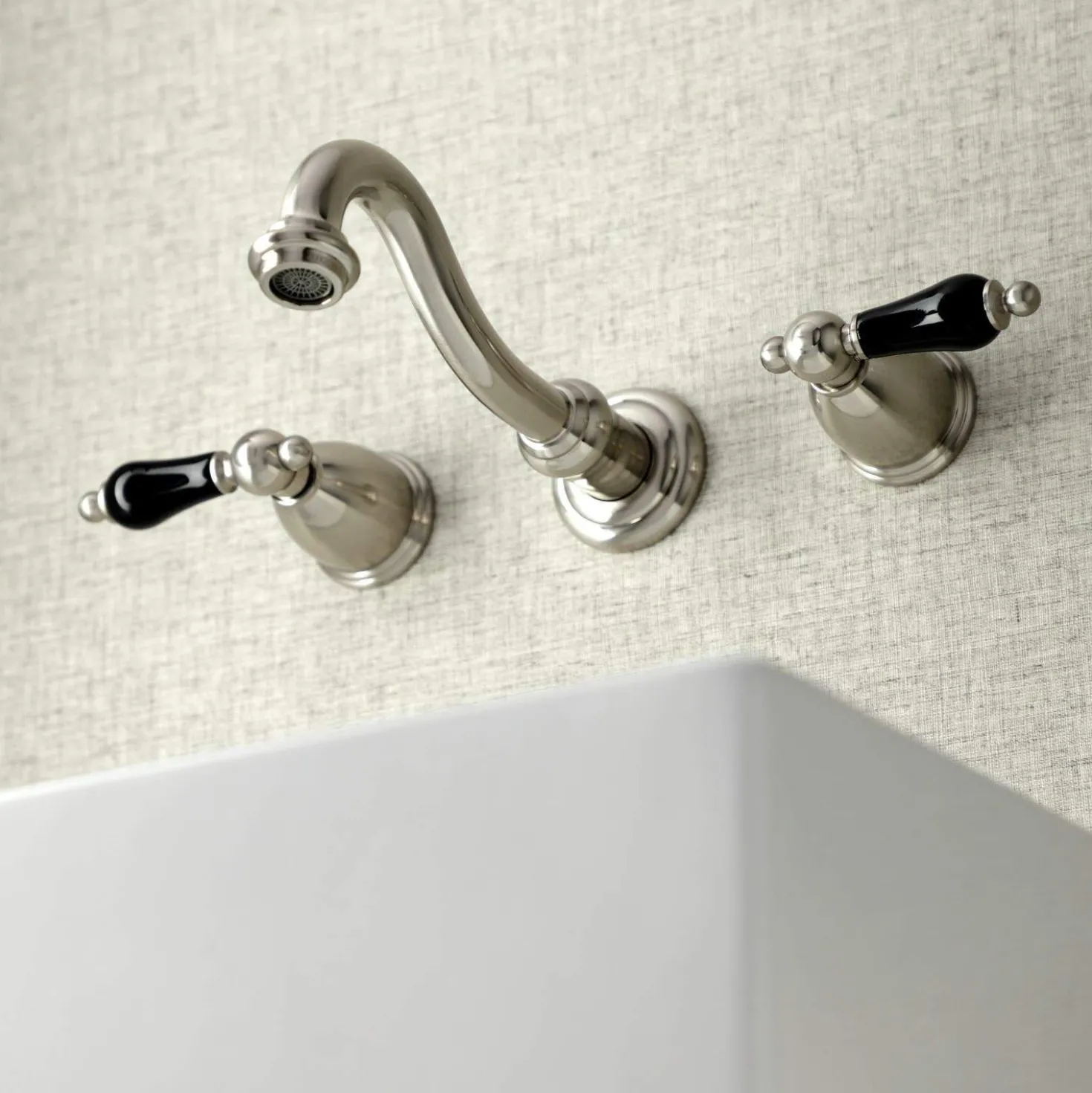 Kingston Brass KS312XPKL-P Duchess Two-Handle Wall Mount Bathroom Faucet