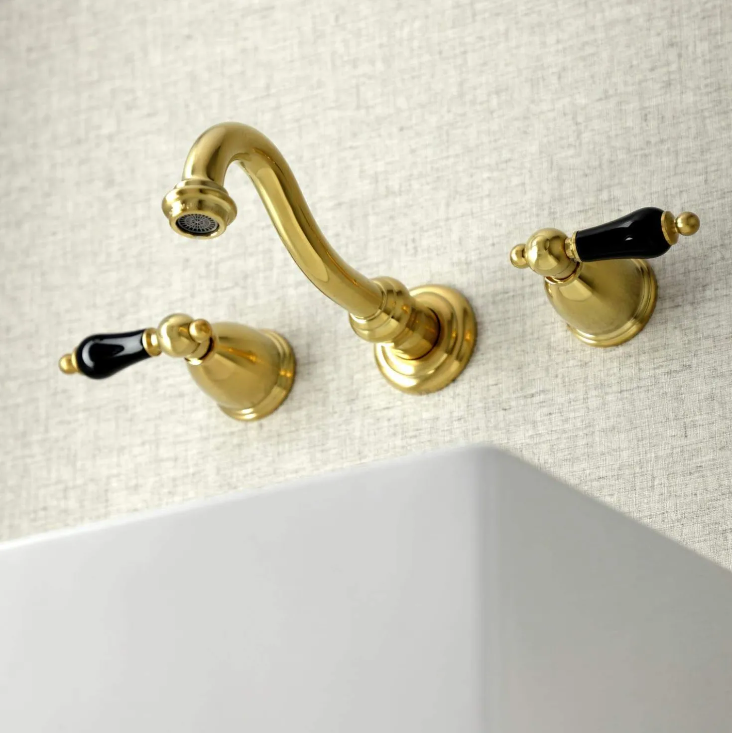 Kingston Brass KS312XPKL-P Duchess Two-Handle Wall Mount Bathroom Faucet