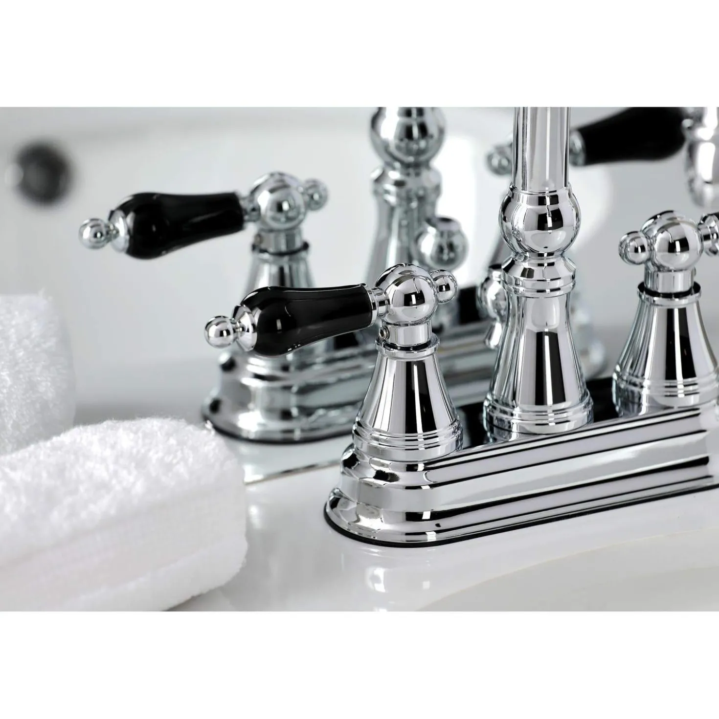 Kingston Brass KS261XPKL-P Duchess 4 in. Centerset Bathroom Faucet with Brass Pop-Up