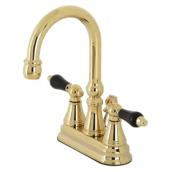 Kingston Brass KS261XPKL-P Duchess 4 in. Centerset Bathroom Faucet with Brass Pop-Up