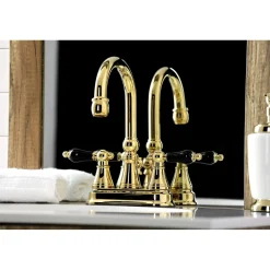 Kingston Brass KS261XPKL-P Duchess 4 in. Centerset Bathroom Faucet with Brass Pop-Up