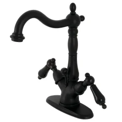 Kingston Brass KS143XPKL-P Duchess Two-Handle Bathroom Faucet with Brass Pop-Up and Cover Plate