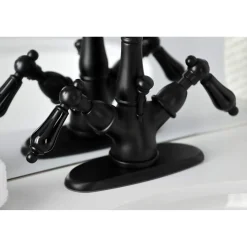 Kingston Brass KS143XPKL-P Duchess Two-Handle Bathroom Faucet with Brass Pop-Up and Cover Plate