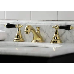 Kingston Brass KS556XPKL-P Duchess Widespread Bathroom Faucet with Brass Pop-Up