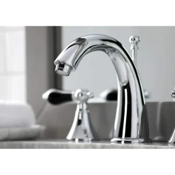 Kingston Brass KS297XPKL-P Duchess Widespread Bathroom Faucet with Brass Pop-Up
