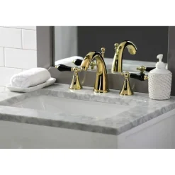 Kingston Brass KS297XPKL-P Duchess Widespread Bathroom Faucet with Brass Pop-Up