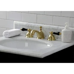 Kingston Brass KS396XPKL-P Duchess Widespread Bathroom Faucet with Brass Pop-Up