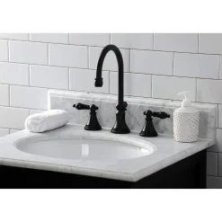 Kingston Brass KS298XPKL-P Duchess Widespread Bathroom Faucet with Brass Pop-Up