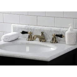 Kingston Brass KS446XPKL-P Duchess Widespread Bathroom Faucet with Brass Pop-Up