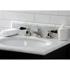 Kingston Brass KS446XPKL-P Duchess Widespread Bathroom Faucet with Brass Pop-Up