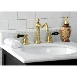 Kingston Brass KS197XPKL-P Duchess Widespread Bathroom Faucet with Brass Pop-Up