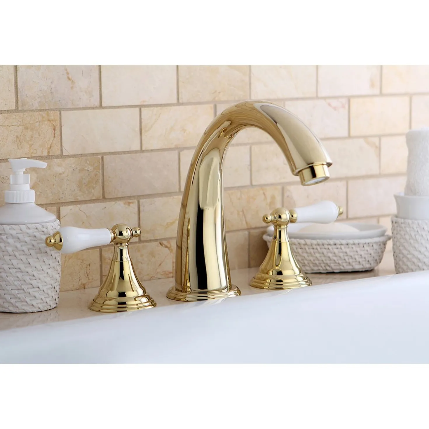 Kingston Brass KS536XPL-P Vintage Roman 8.44" x 8" x 7.13" Tub Faucet
