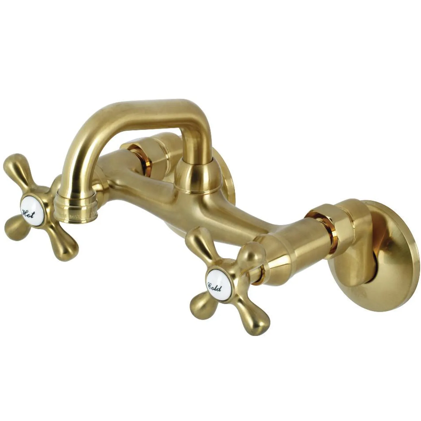 Kingston Brass KS212X-P Two-Handle Wall Mount Bar Faucet