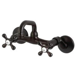 Kingston Brass KS212X-P Two-Handle Wall Mount Bar Faucet