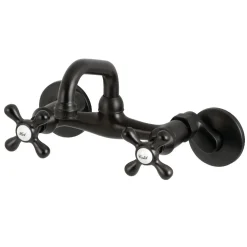Kingston Brass KS212X-P Two-Handle Wall Mount Bar Faucet
