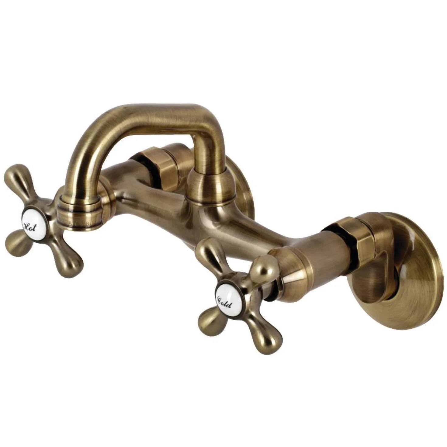 Kingston Brass KS212X-P Two-Handle Wall Mount Bar Faucet