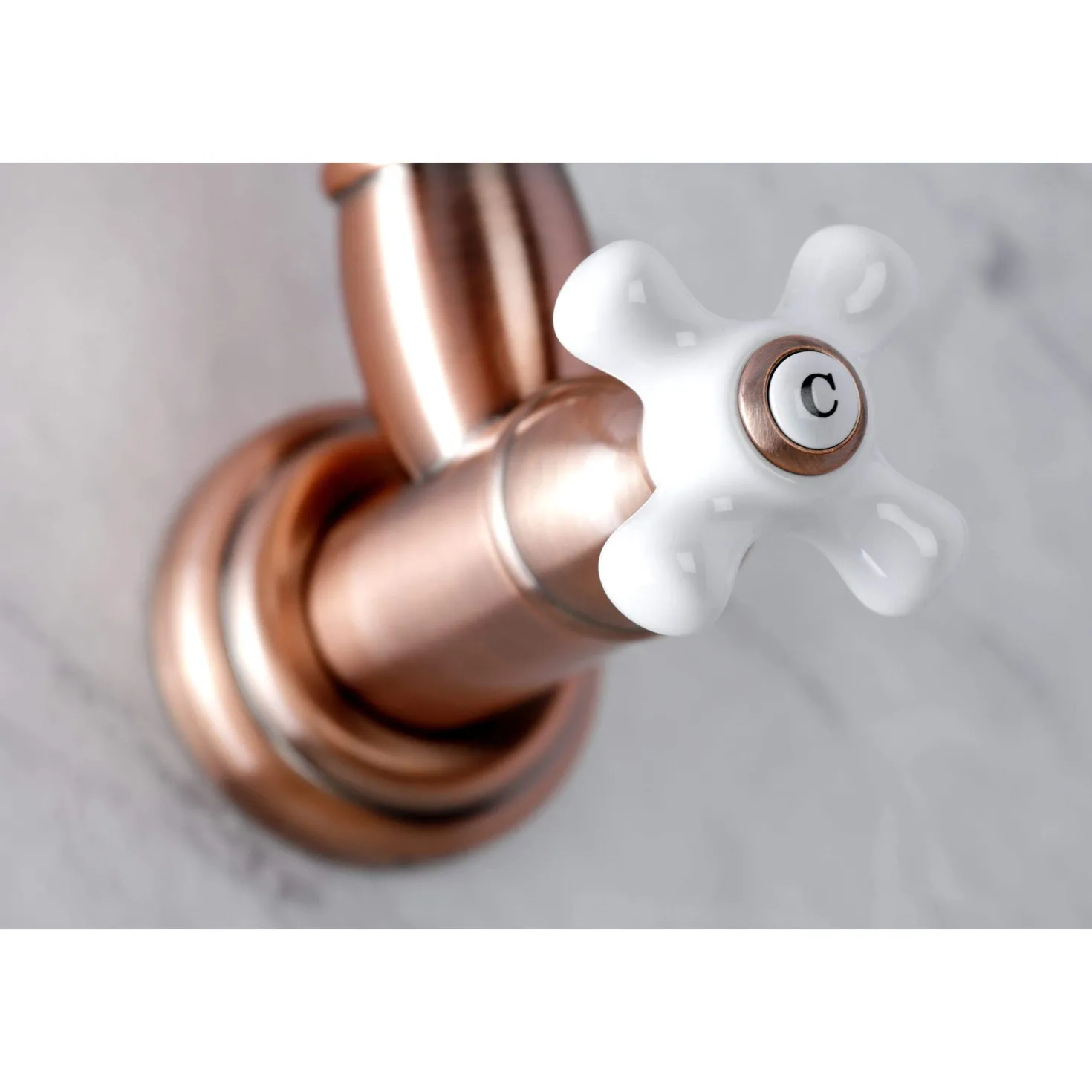 Kingston Brass KS310XPX-P Restoration Two-Handle Wall Mount Pot Filler