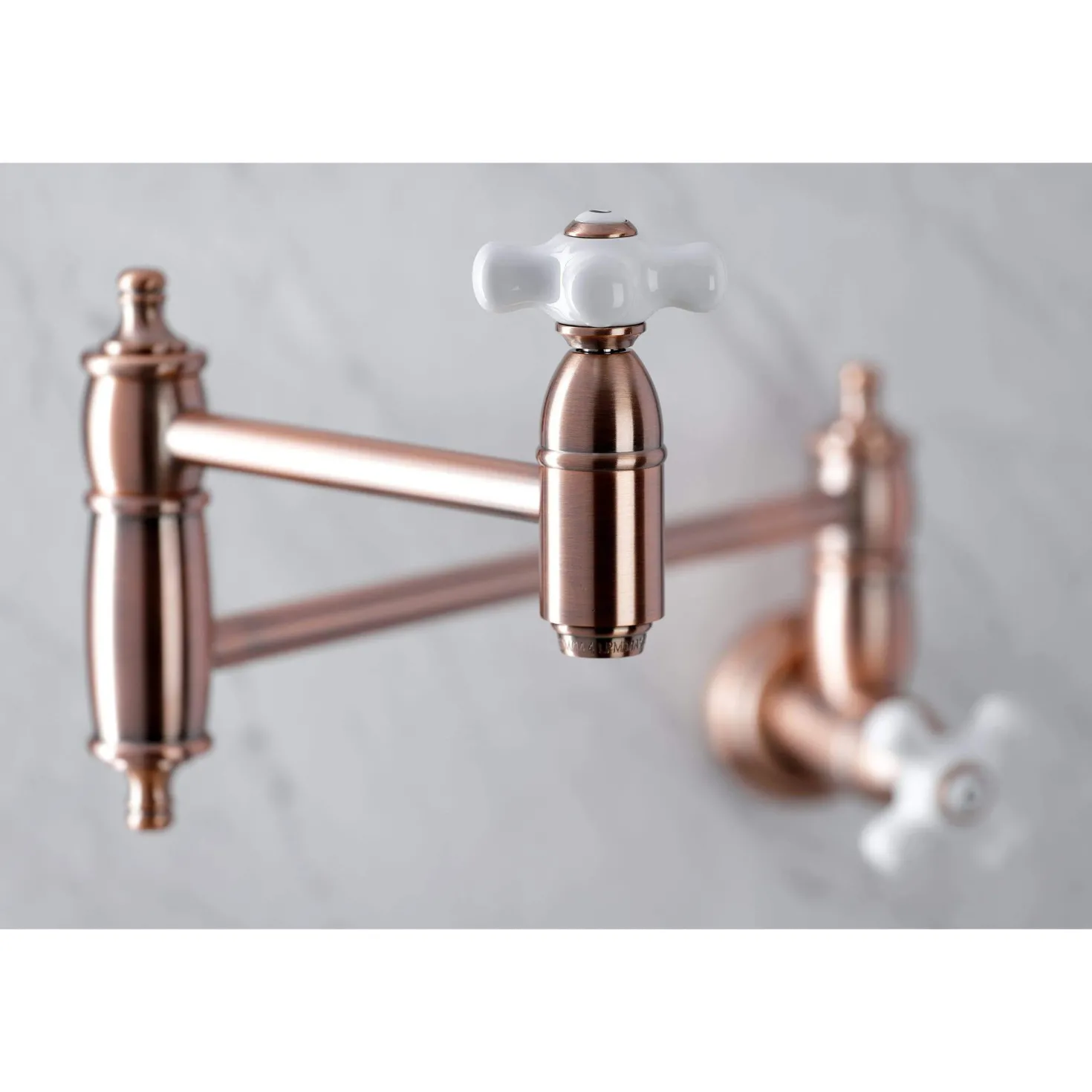 Kingston Brass KS310XPX-P Restoration Two-Handle Wall Mount Pot Filler