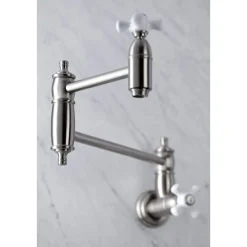 Kingston Brass KS310XPX-P Restoration Two-Handle Wall Mount Pot Filler