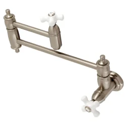 Kingston Brass KS310XPX-P Restoration Two-Handle Wall Mount Pot Filler