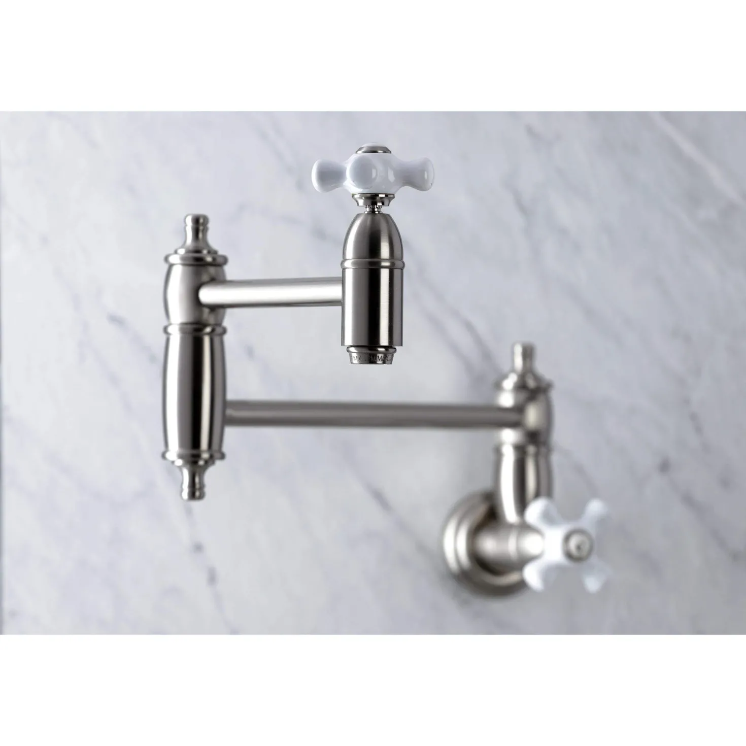 Kingston Brass KS310XPX-P Restoration Two-Handle Wall Mount Pot Filler