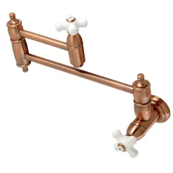 Kingston Brass KS310XPX-P Restoration Two-Handle Wall Mount Pot Filler